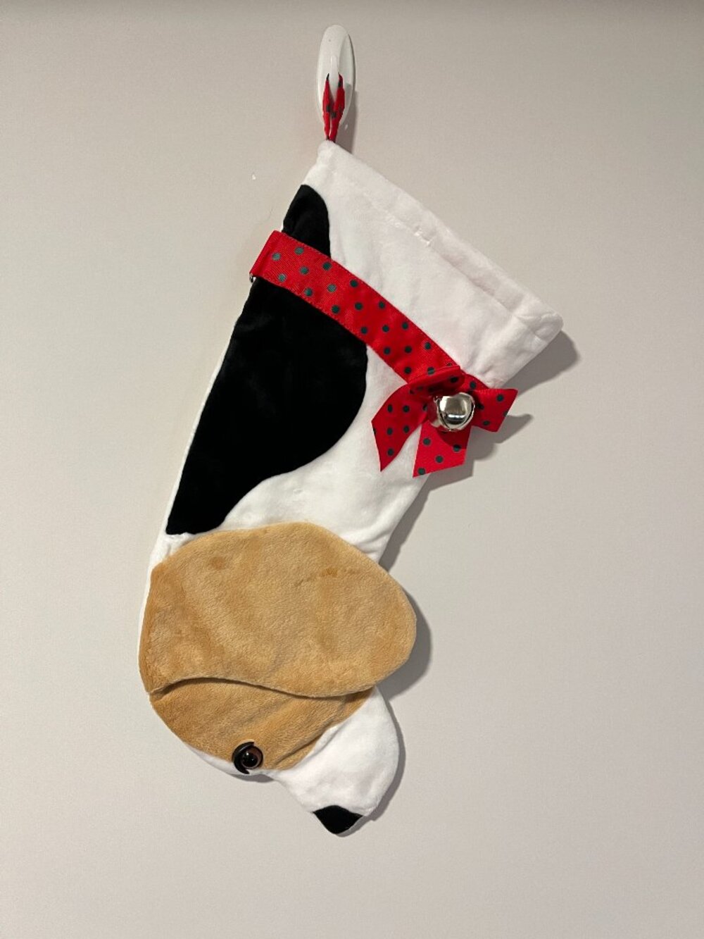 Hearth Hounds Beagle Christmas Stocking Plush Jingle Bell Dog Holiday Decor